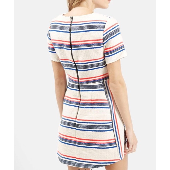 Topshop Stripe Jacquard A-Line Dress - Picture 3 of 5